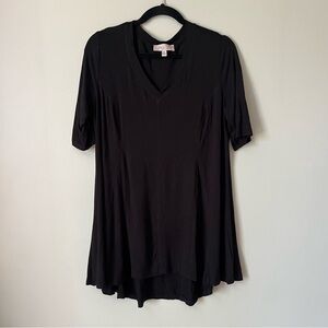 PHILOSOPHY Plus Size Black Short Sleeve Basic Long Tunic Top